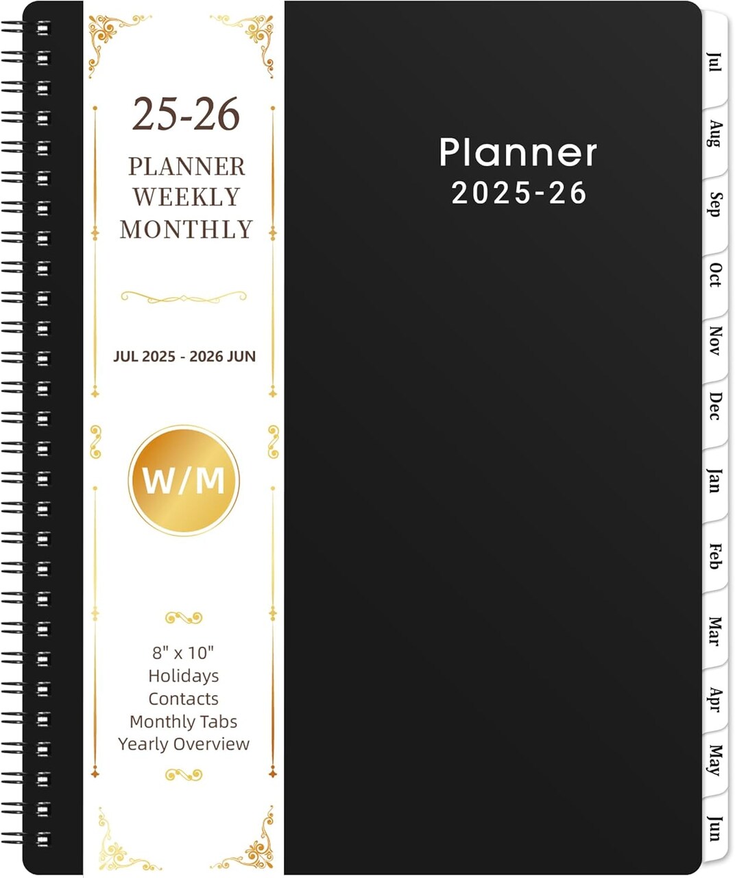 2025-2026 Planner - JUL 2025 to JUN 2026, Weekly and Monthly, 8'' x 10'' with Monthly Tabs, Yearly Planner 2025-2026, 2025-2026 Academic Planner with Twin-wire Binding, Flexible Cover